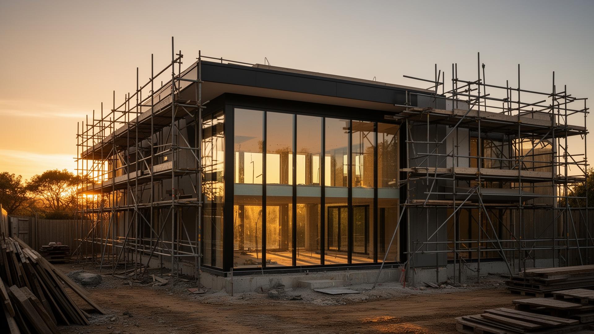 Premium construction site at dusk